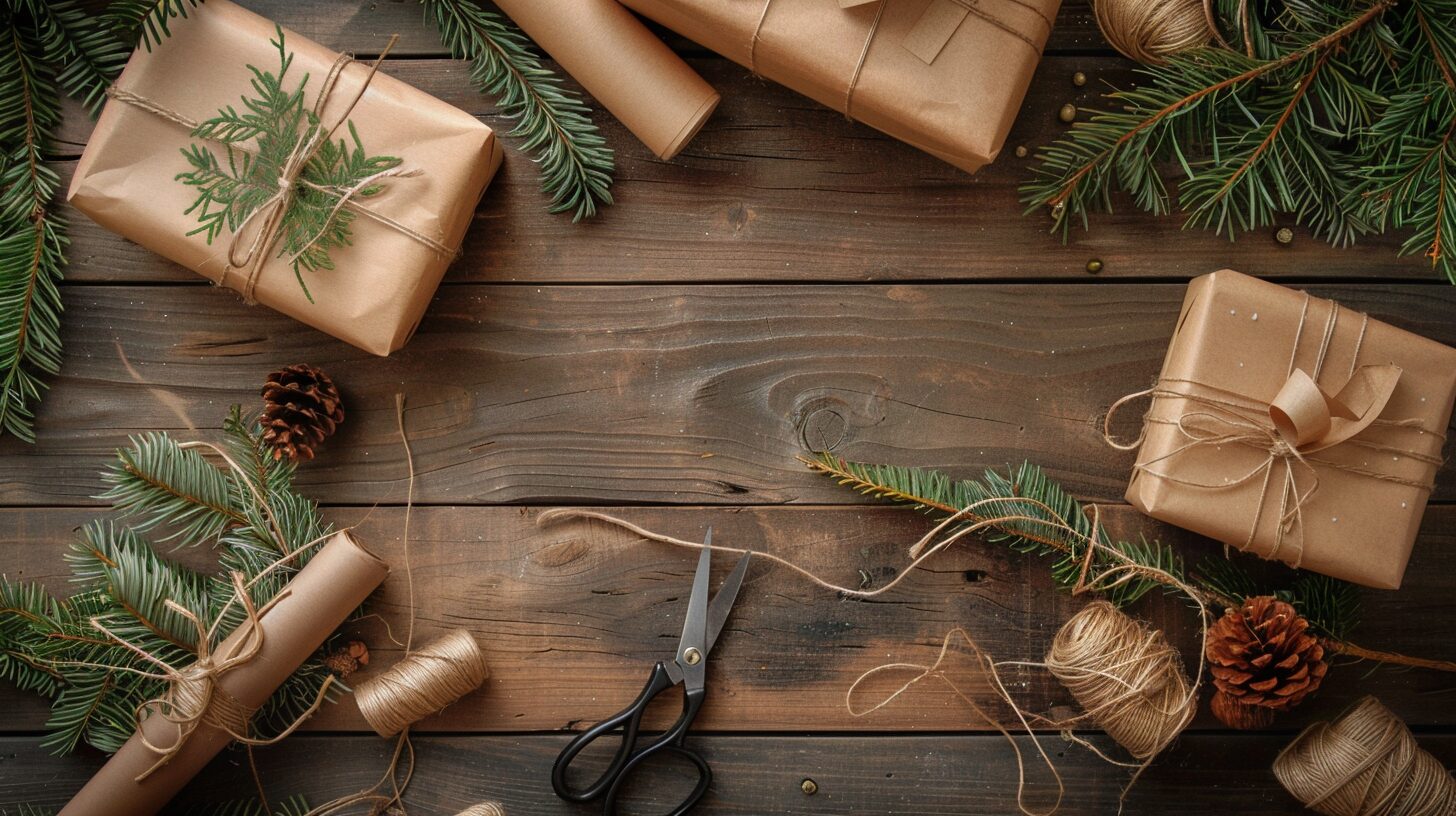 Beautiful eco friendly christmas decor with dried oranges and pine branches